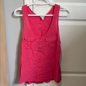 Pink Sleeveless Tank Top with Scoop Neckline